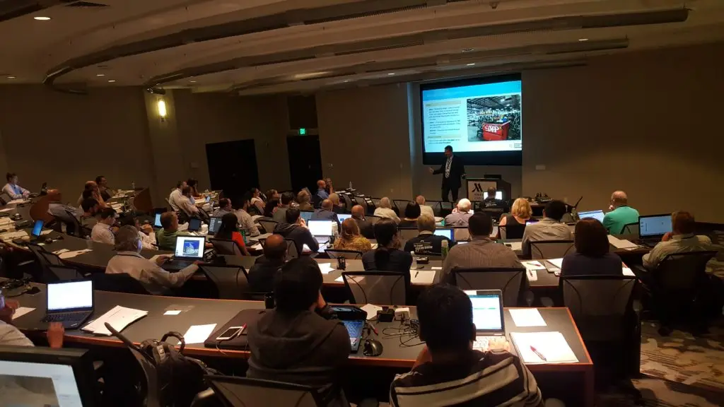 Jason Merschat of APO presents a case study at Flexsimposium